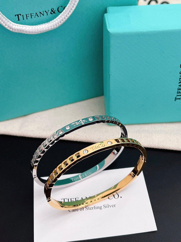 Tiffany&Co 18k gold plated Hinged Style Bangle bracelets ✨