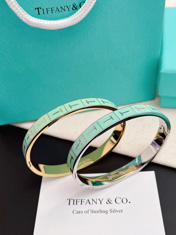 Tiffany&Co 18k gold plated Hinged Style Bangle lock bracelets ✨