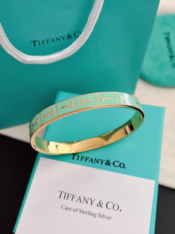 Tiffany&Co 18k gold plated Hinged Style Bangle lock bracelets ✨