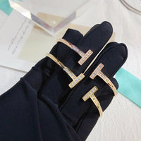Tiffany&Co 18k gold plated Hinged T bracelet Style bangle ✨