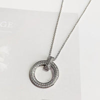 Tiffany&Co 18K Gold Plated Jewelry For Women T1 Circle Pendant Necklace in yellow rose silver with Zircon✨