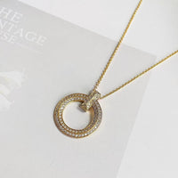 Tiffany&Co 18K Gold Plated Jewelry For Women T1 Circle Pendant Necklace in yellow rose silver with Zircon✨