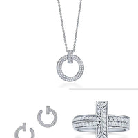 Tiffany&Co 18K Gold Plated Jewelry For Women T1 Circle Pendant Necklace in yellow rose silver with Zircon✨