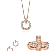 Tiffany&Co 18K Gold Plated Jewelry For Women T1 Circle Pendant Necklace in yellow rose silver with Zircon✨