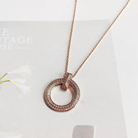 Tiffany&Co 18K Gold Plated Jewelry For Women T1 Circle Pendant Necklace in yellow rose silver with Zircon✨