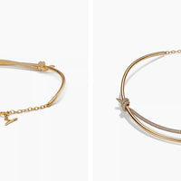 Tiffany&Co 18K Gold Plated Knot Double Row Necklace with Diamonds ✨