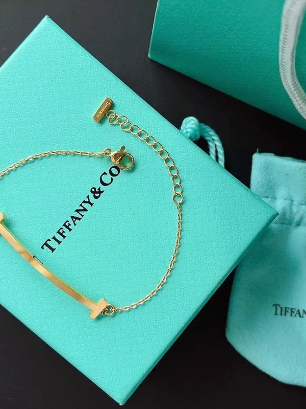 Tiffany&Co 18k gold plated Smile Pendant Necklace Bracelet Earring double row hinged White Rose Yellow gold 3 models with box