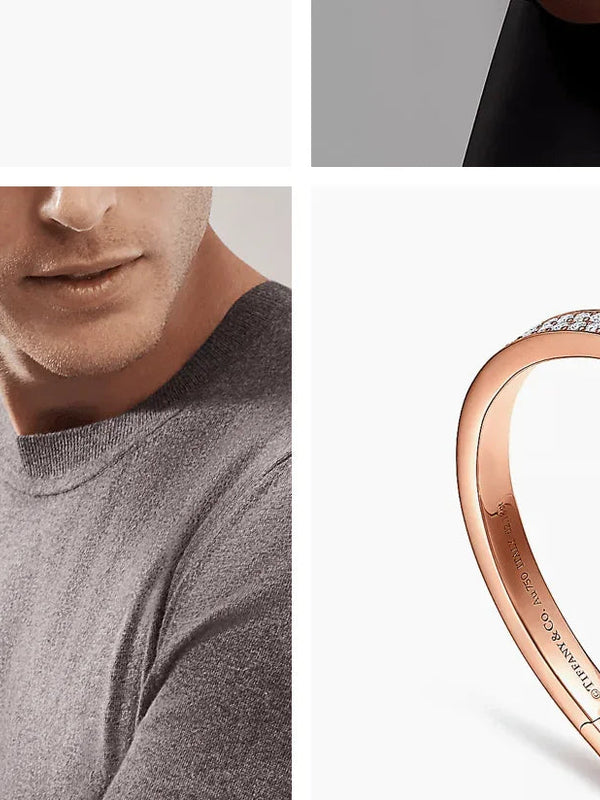 '- Tiffany&Co 18k gold plated Unisex Love Couple Hinged Style Bangle lock bracelets silver rose yellow gold 9 models with box fits 17cm-6.69inch✨