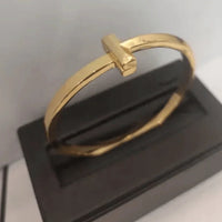 '- Tiffany&Co 18k gold plated Unisex Love Couple Hinged Style Bangle lock bracelets silver rose yellow gold 9 models with box fits 17cm-6.69inch✨