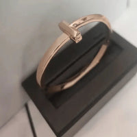'- Tiffany&Co 18k gold plated Unisex Love Couple Hinged Style Bangle lock bracelets silver rose yellow gold 9 models with box fits 17cm-6.69inch✨