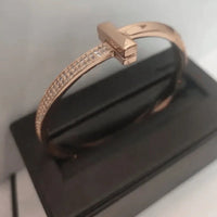 '- Tiffany&Co 18k gold plated Unisex Love Couple Hinged Style Bangle lock bracelets silver rose yellow gold 9 models with box fits 17cm-6.69inch✨