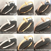 '- Tiffany&Co 18k gold plated Unisex Love Couple Hinged Style Bangle lock bracelets silver rose yellow gold 9 models with box fits 17cm-6.69inch✨