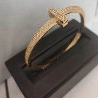 '- Tiffany&Co 18k gold plated Unisex Love Couple Hinged Style Bangle lock bracelets silver rose yellow gold 9 models with box fits 17cm-6.69inch✨