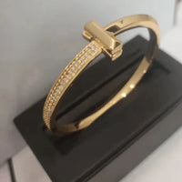 '- Tiffany&Co 18k gold plated Unisex Love Couple Hinged Style Bangle lock bracelets silver rose yellow gold 9 models with box fits 17cm-6.69inch✨