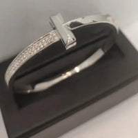 '- Tiffany&Co 18k gold plated Unisex Love Couple Hinged Style Bangle lock bracelets silver rose yellow gold 9 models with box fits 17cm-6.69inch✨