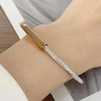 Tiffany&Co 18k gold plated Unisex Unique Style Bangle lock bracelets fashion silver rose yellow gold with box fits 16-21 cm ✨