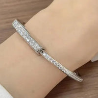Tiffany&Co 18k gold plated Unisex Unique Style Bangle lock bracelets fashion silver rose yellow gold with box fits 16-21 cm ✨