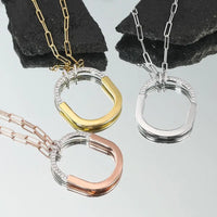 Tiffany&Co 18k Gold plated Unisex Unique Style Bangle Lock Pendant Necklace ✨