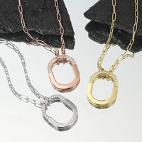 Tiffany&Co 18k Gold plated Unisex Unique Style Bangle Lock Pendant Necklace ✨