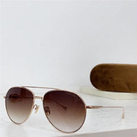 Tom Ford Titanium Japan Sunglasses Gold Grey Pilot Metal Cyrus TF 747 28A FT0747