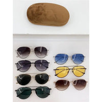 Tom Ford Titanium Japan Sunglasses Gold Grey Pilot Metal Cyrus TF 747 28A FT0747