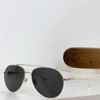 Tom Ford Titanium Japan Sunglasses Gold Grey Pilot Metal Cyrus TF 747 28A FT0747