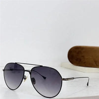 Tom Ford Titanium Japan Sunglasses Gold Grey Pilot Metal Cyrus TF 747 28A FT0747