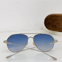 Tom Ford Titanium Japan Sunglasses Gold Grey Pilot Metal Cyrus TF 747 28A FT0747