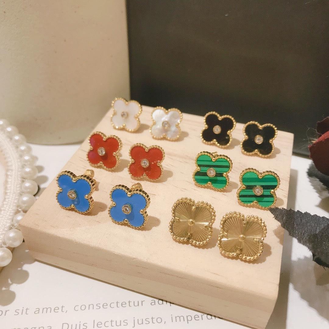 Van Cleef Vintage Alhambra Earrings 18K Gold Plated Women's Jewelry5 models ✨