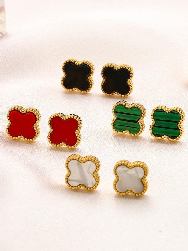 Van Cleef Vintage Alhambra Earrings 18K Gold Plated Women's Jewelry5 models ✨