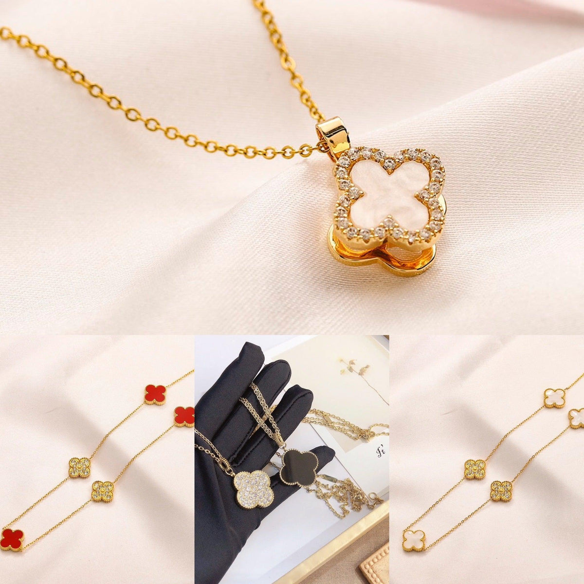 Van Cleef Vintage Alhambra Necklace 18K Gold Plated Women's Jewelry 10 models✨