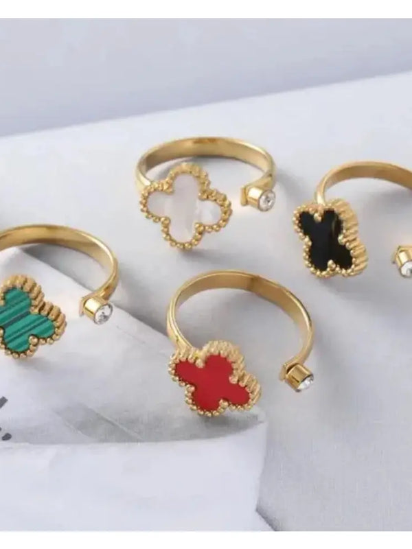 Van Cleef Vintage Alhambra Rings 18K Gold Plated Women's Jewelry 18 models✨
