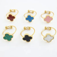 Van Cleef Vintage Alhambra Rings 18K Gold Plated Women's Jewelry 18 models✨