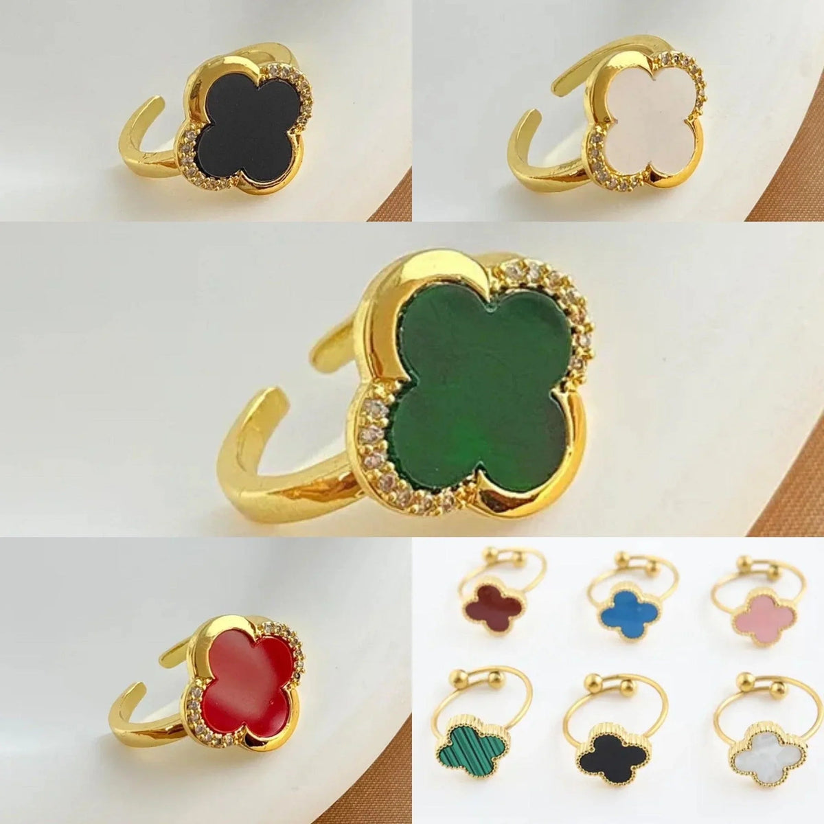 Van Cleef Vintage Alhambra Rings 18K Gold Plated Women's Jewelry 18 models✨