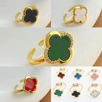 Van Cleef Vintage Alhambra Rings 18K Gold Plated Women's Jewelry 18 models✨