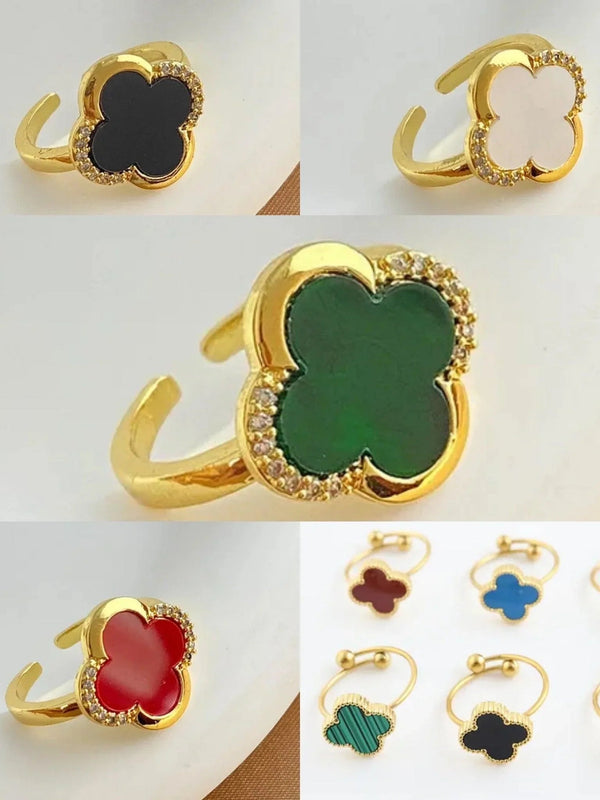 Van Cleef Vintage Alhambra Rings 18K Gold Plated Women's Jewelry 18 models✨