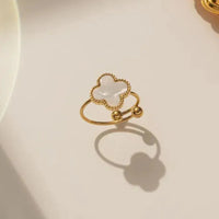 Van Cleef Vintage Alhambra Rings 18K Gold Plated Women's Jewelry 18 models✨